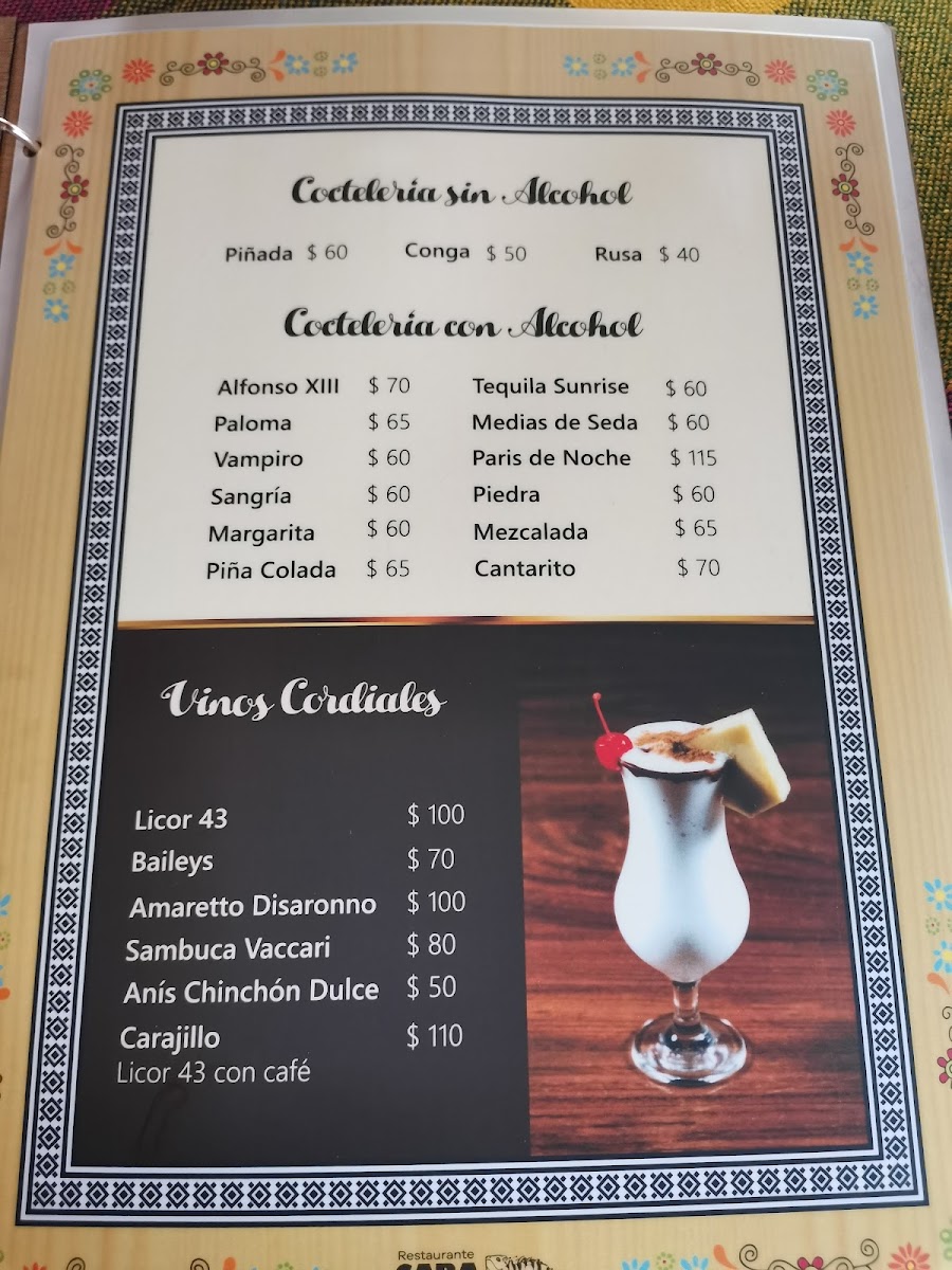 Restaurante Caracuaro Menu - Image 1